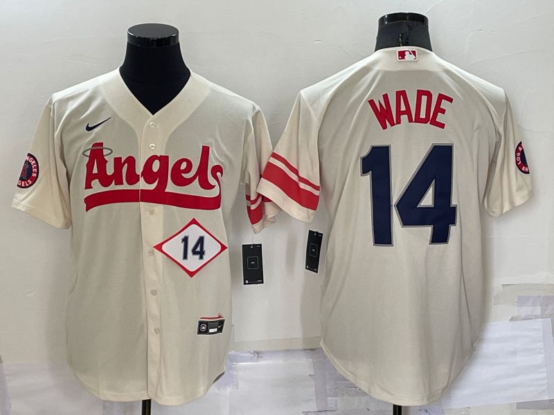 Men Los Angeles Angels #14 Wade Cream City Edition Game Nike 2022 MLB Jerseys->los angeles angels->MLB Jersey